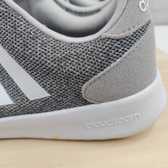 Adidas Cloudfoam Qt Racer Gray White Running Sneakers Women US 7 - Picture 7 of 14